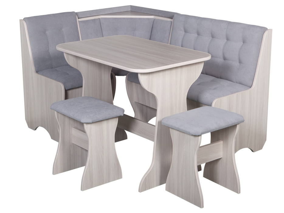 Кухонные уголки, Кухонный уголок Стиль 1Л (со столом СТ4) Ясень шимо светлый / велюр