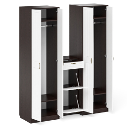 Тумба для обуви две секции и два шкафа в прихожую П-6 № 13 МДФ фрезеровка прованс