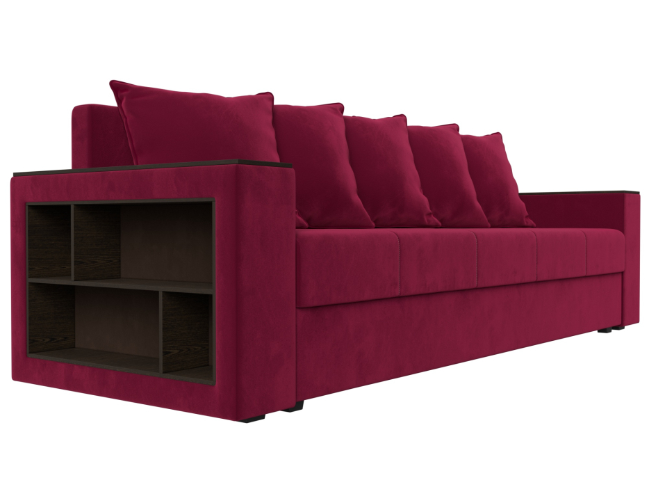 Диваны кровати со спальным местом, Диван прямой Дубай Лайт полки слева, микровельвет