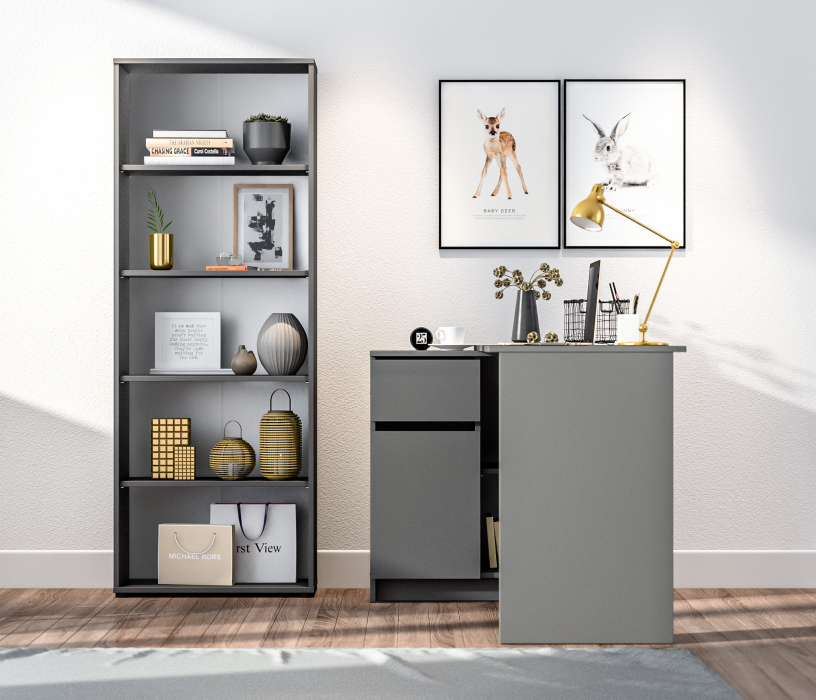 Открытые, Комплект Альфа Стол СБ-2955 и Стеллаж СБ-2956