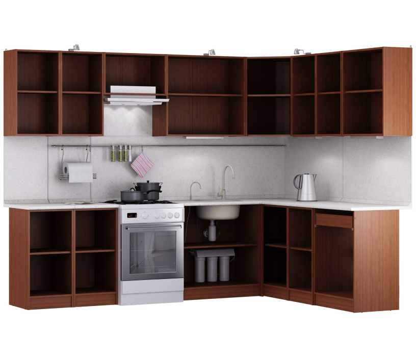 Кухонные гарнитуры, Кухня Квадро Ангелина угловая 2,8 х 2 м