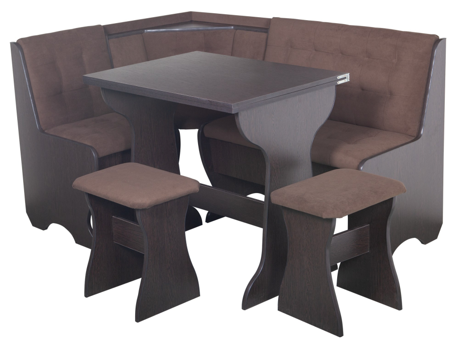 Кухонные уголки, Кухонный уголок Стиль 1Л (со столом СТ3) Дуб венге / велюр