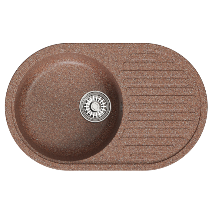 Кухонные мойки, Мойка ML-GM16 овальная с крылом, 730*460*180мм NEW*