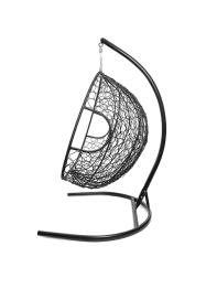 Подвесное кресло ДЛЯ ДВОИХ с ротангом чёрное