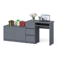 Прямые компьютерные столы, Компьютерный стол три ящика слева с тумбой 900 Мори