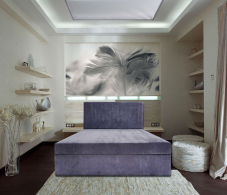 Кровати с мягким изголовьем, Кровать АТЛАНТА 120 с мягким изголовьем, с подъемным механизмом ,велюр