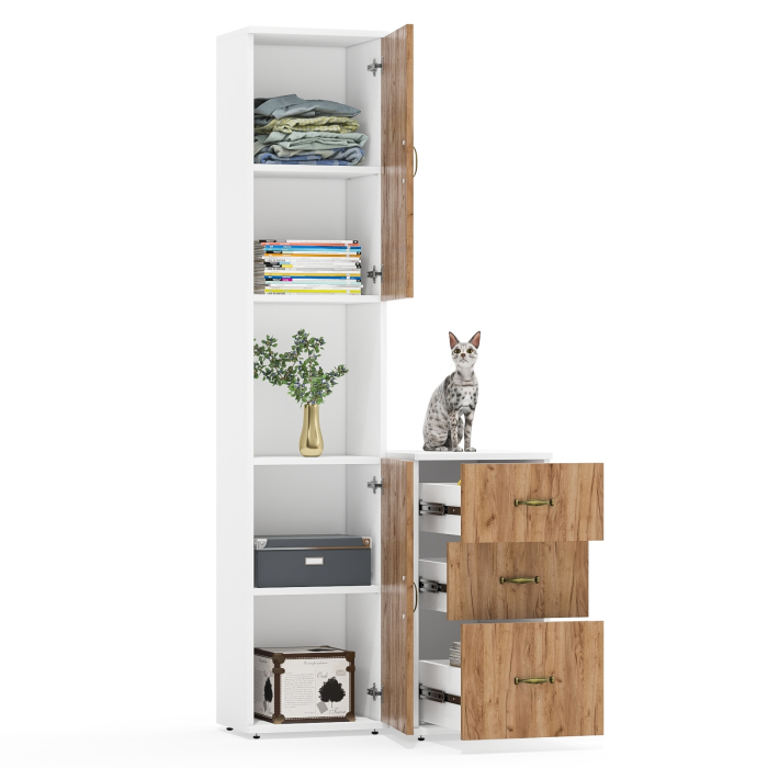 Стеллажи, Пенал две дверки и тумба Лидер-8 МД 3.16.