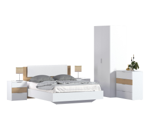 Мальта Спальня (шкаф, кровать, 2 тумбы, комод)