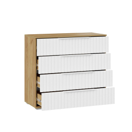 Комод Хилтон, дуб крафт золотой, белый матовый