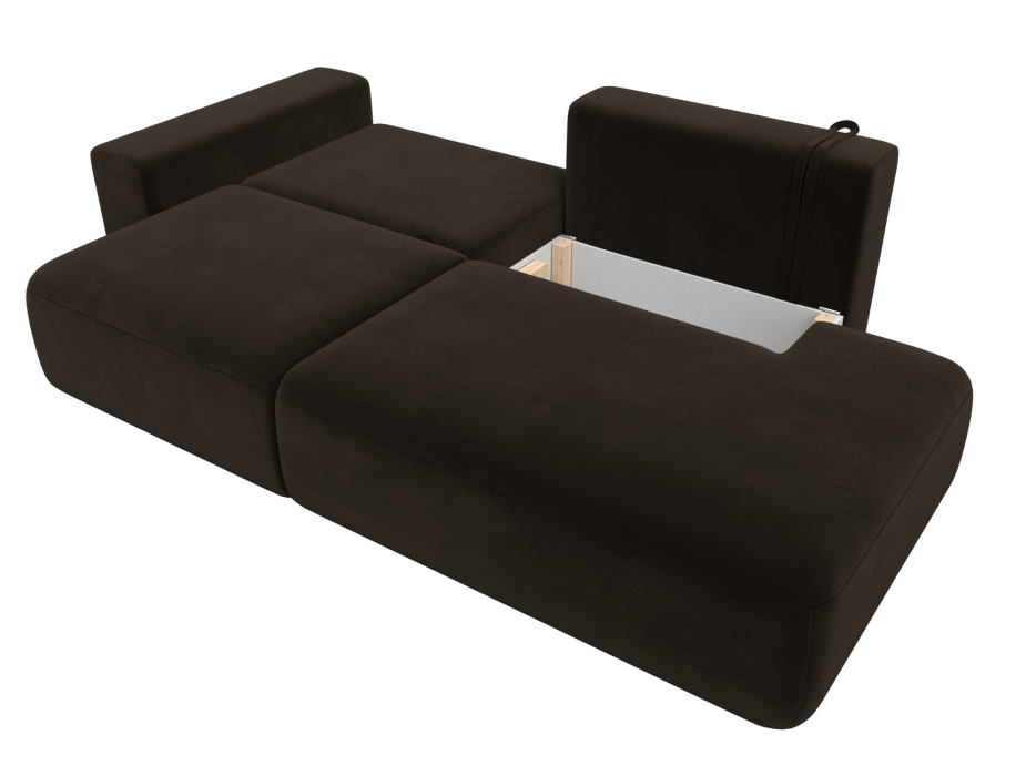 Диваны еврокнижки, Диван прямой Лига-036 Модерн подлокотник слева, микровельвет