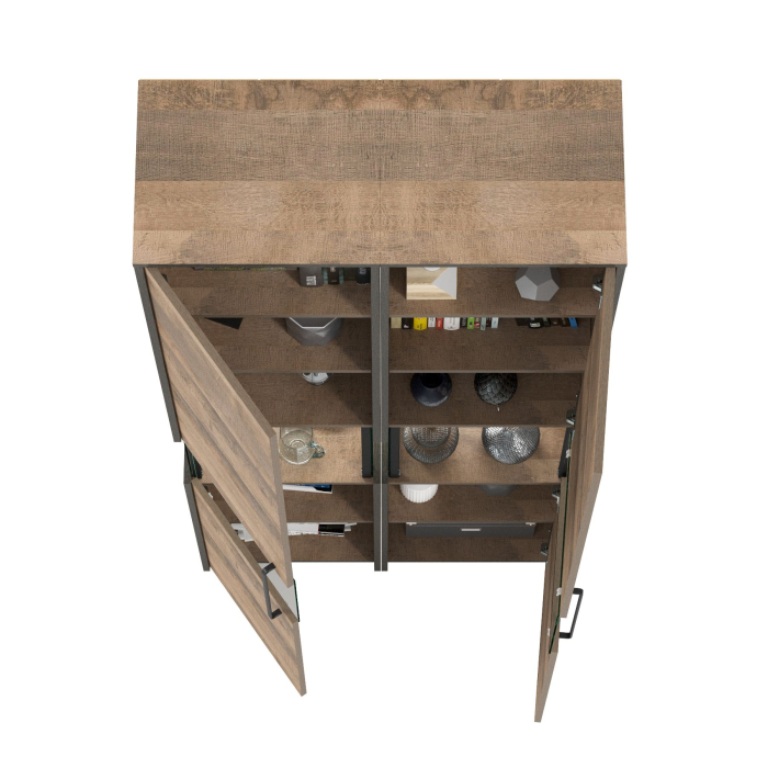 Шкафы распашные, Два шкафа-пенала с витриной с подсветкой Трувор