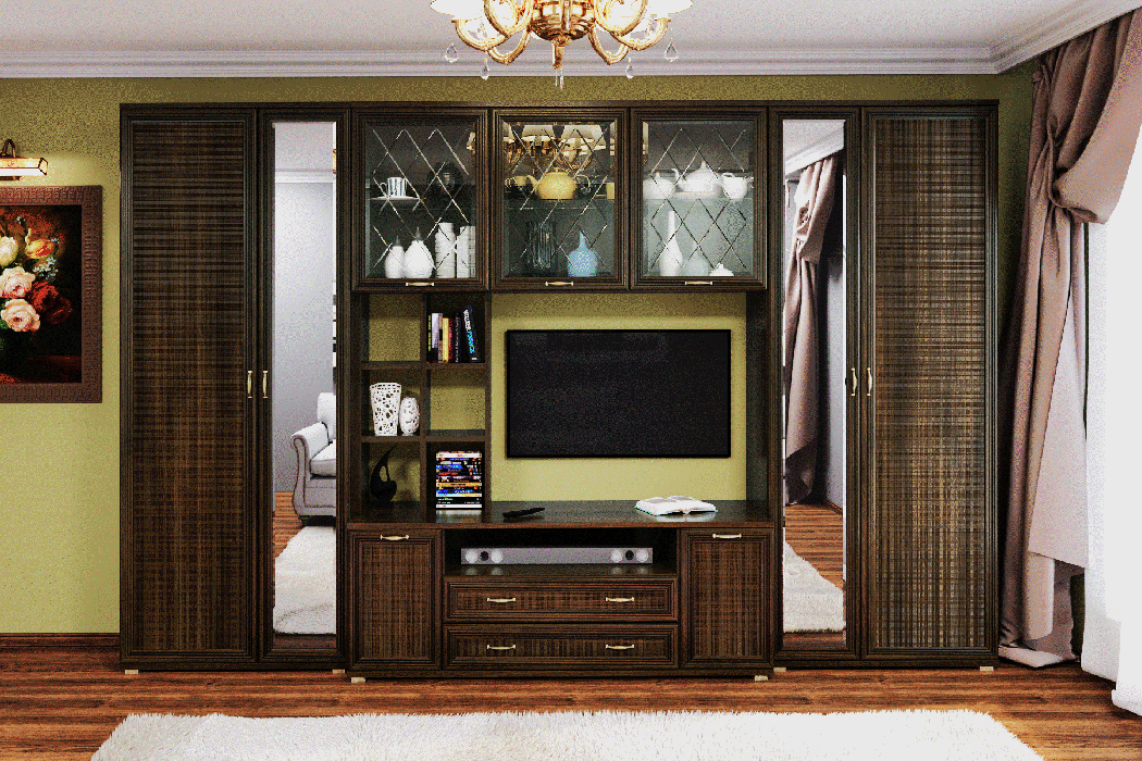 Стенки для гостиной, Модульная гостиная Карина композиция 6