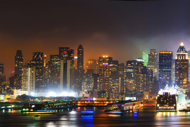 Интерьерная панель из стекла 1000*600*6 мм MGF16_огни_города