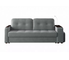 Диваны с ящиком для белья, Диван-кровать прямой Smart 4 пуф справа Велюр