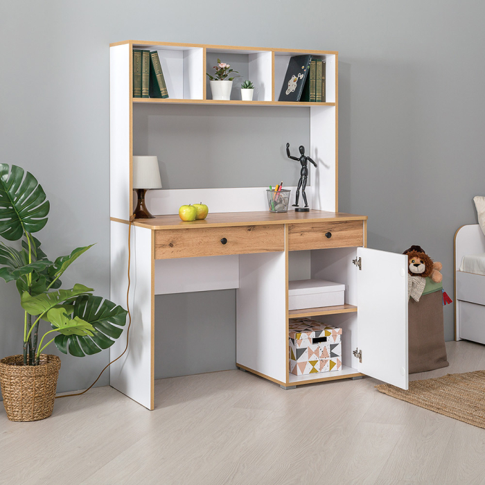 Офисная мебель, Компьютерный стол, стеллаж и комод с нишей Вуди № 50