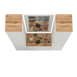 Два шкаф-пенала и обувница с ящиком с зеркалом Октава