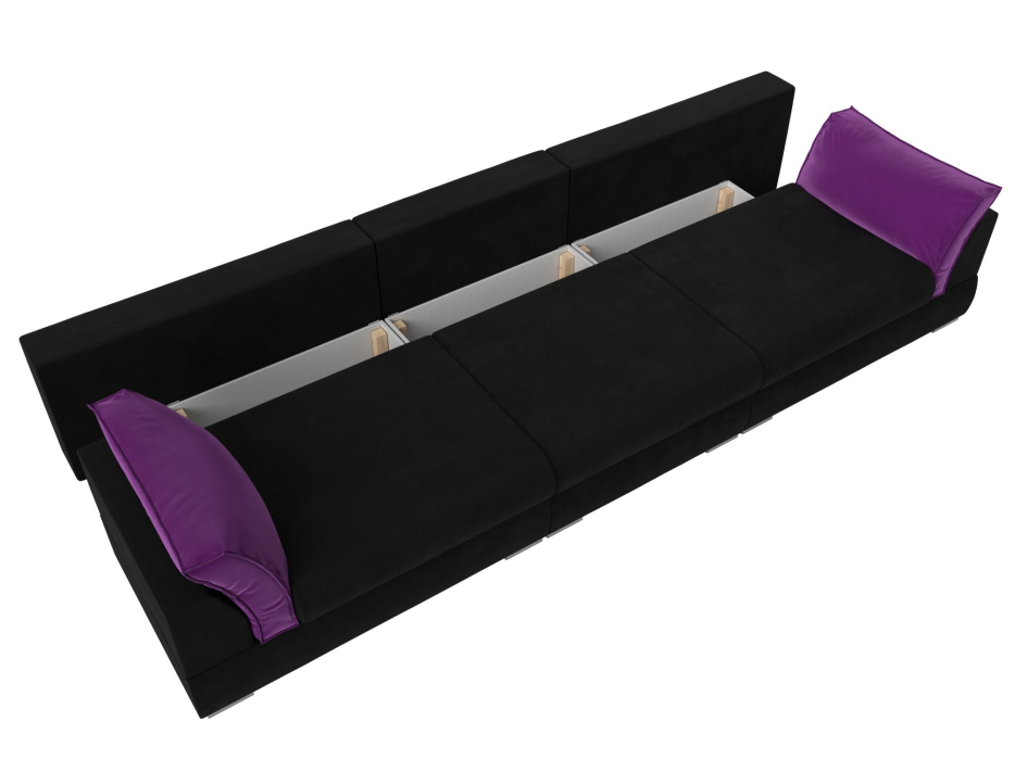 Диваны с ящиком для белья, Прямой диван Пекин Long, микровельвет