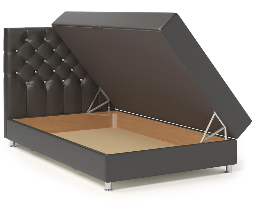 Мягкая кровать, Кровать тахта Шармэль Люкс 140 с подъемным механизмом, замша / экокожа