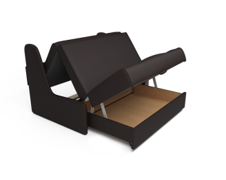 Диван прямой Аккордеон №2 120 см (Экокожа шоколад)