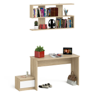 Прямые компьютерные столы, Стол письменный Мори 1200 с тумбочкой и навесной полкой 1200