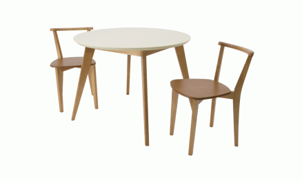 Стол Сканди К 100 натур/слоновая кость со стульями Франк натур