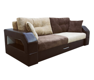 Диван-кровать еврокнижка Манчестер с подсветкой, 160, велюр/экокожа