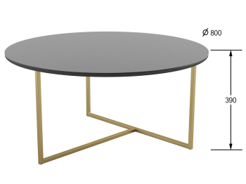 Стол журнальный Маджоре Glass черная Lacobel