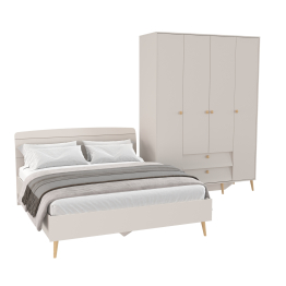 Набор мебели Афина из кровати двуспальной 1600 и шкафа 4-х дверного для одежды