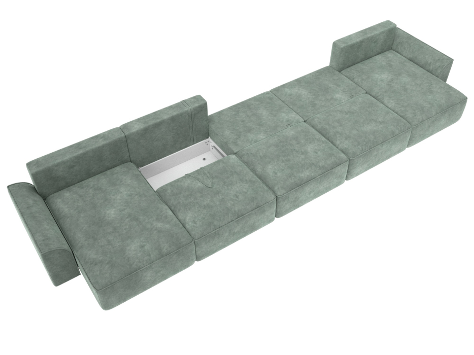 Диваны еврокнижки, Диван П-образный Лига-048 НПБ МегаЛонг, велюр BRUT