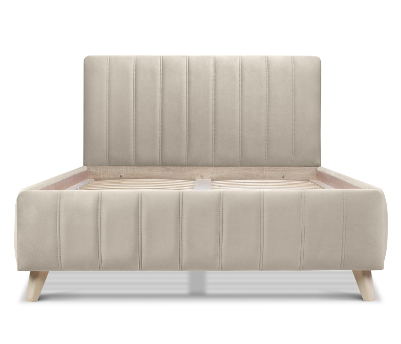 Двуспальные, Кровать с мягким изголовьем Монако 140, микровелюр