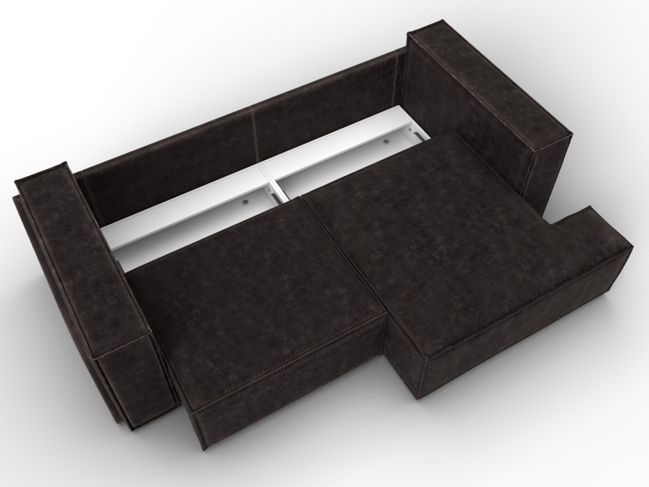 Диваны угловые в гостиную, Диван угловой Лига-061 угол правый, велюр BRUT