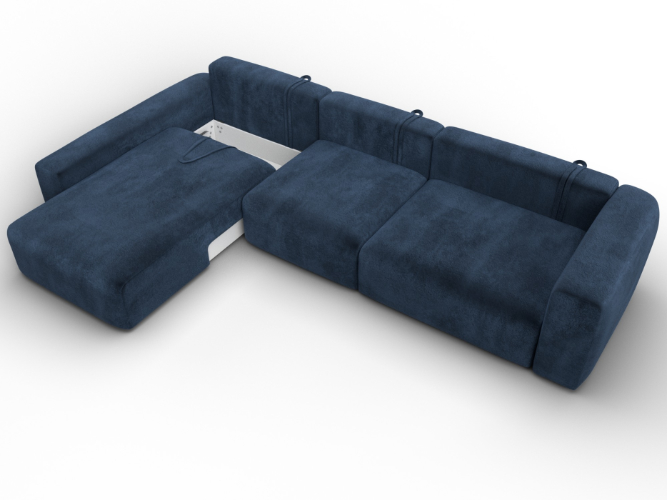 Диваны угловые в гостиную, Диван угловой Лига-066 НПБ Лонг угол левый, велюр TOWER