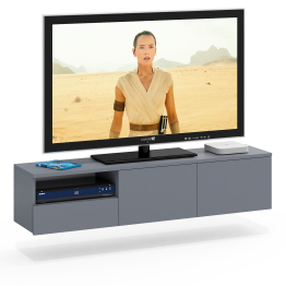 ТВ-тумба для телевизора подвесная выдвижной ящик и дверки Сити-10