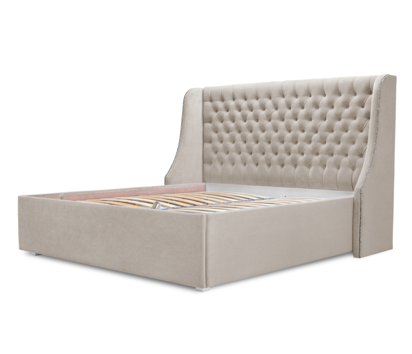 Мягкая кровать, Кровать с мягким изголовьем Пандора 1400, микровелюр