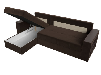 Диван угловой Дубай Лайт, микровельвет, левый угол