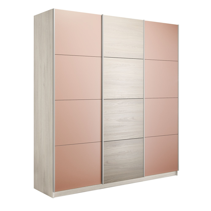 Шкафы-купе 3-х дверные, Шкаф-купе Прайм 3-х дверный Стекла пудра/ДСП/Доводчики 180х57х230