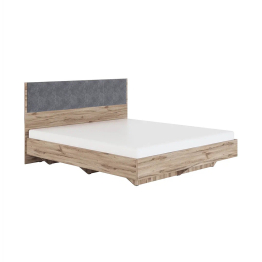 Кровать 1,8 с мягким элементом Николь мод. 1.5, дуб альпийский, серый текстиль