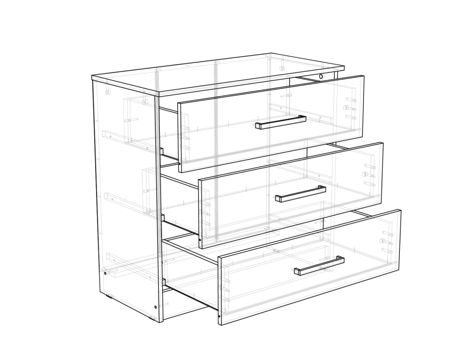 Комоды, Комод Адель дуб вотан-белый глянец