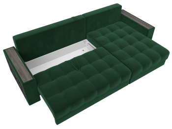 Диван угловой с декором и полкой Лига-050 НПБ, велюр SEVEN