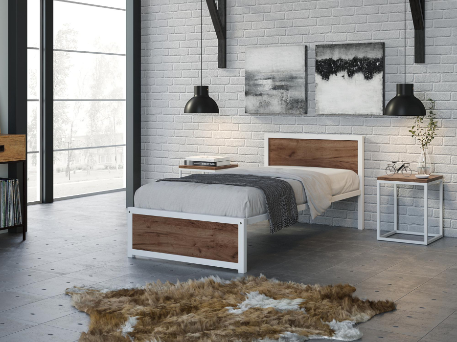 Кровати 90х190, Кровать Титан Лофт 90 без ящиков (белый)