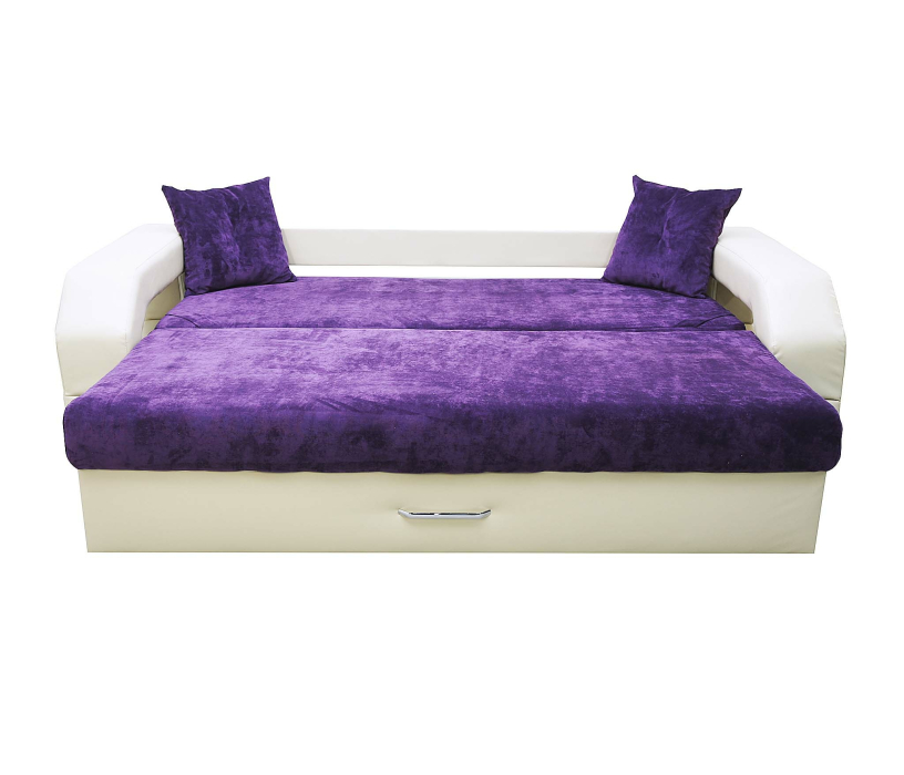 Дизайнерские диваны для гостиной, Диван-кровать еврокнижка Манчестер с подсветкой, 160, велюр/экокожа