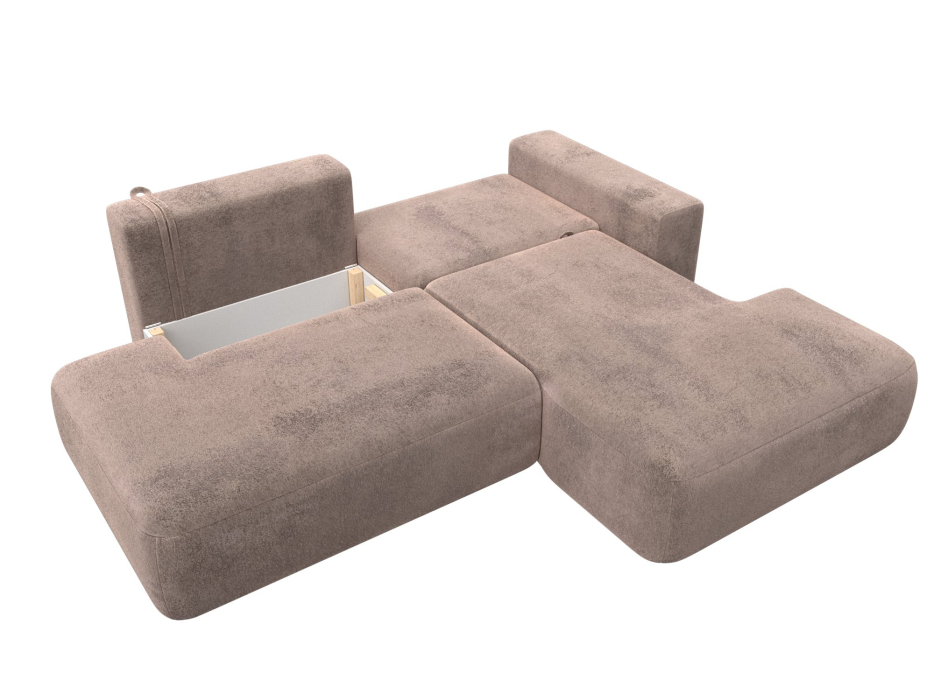 Диваны угловые в гостиную, Диван угловой Лига-036 НПБ Модерн правый угол, велюр TOWER