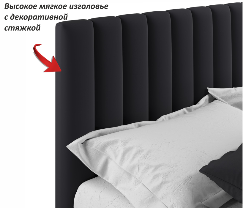 Двуспальные, Мягкая кровать Olivia 1600 подъемная с матрасом PROMO B COCOS