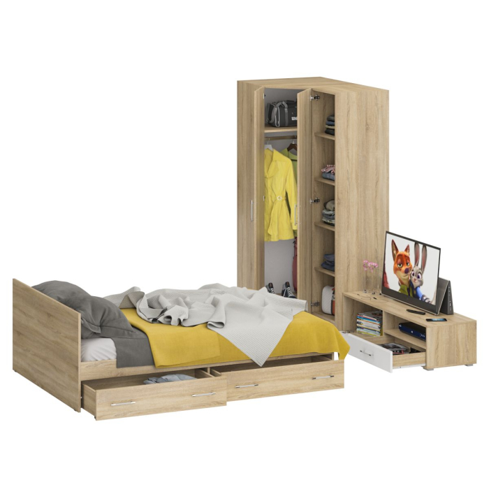 Спальные гарнитуры, Мебель для спальни Стандарт № 4 с кроватью 1400 с ящиками