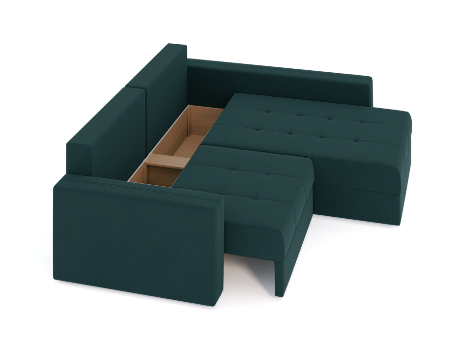 Диваны угловые в гостиную, Диван-кровать угловой Брест 2 секции еврокнижка, велюр