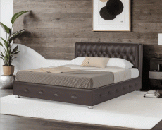 Мягкая кровать, Кровать Граф 160 см (Экокожа)