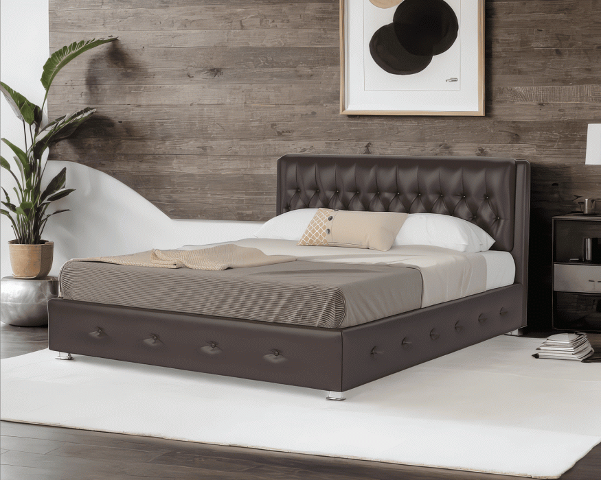 Мягкая кровать, Кровать Граф 160 см (Экокожа)