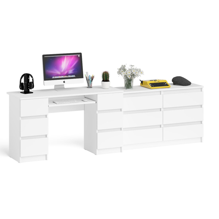 Компьютерные столы, Комод Мори на шесть ящиков МК1200.6 и Стол компьютерный 2-х тумбовый Мори МС-2