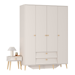 Шкаф 4-х дверный Афина и тумба прикроватная