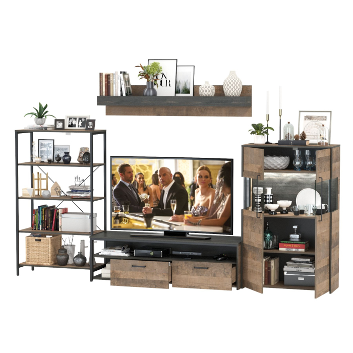 Стенки для гостиной, Модульная мебель для гостиной с подсветкой Трувор № 55